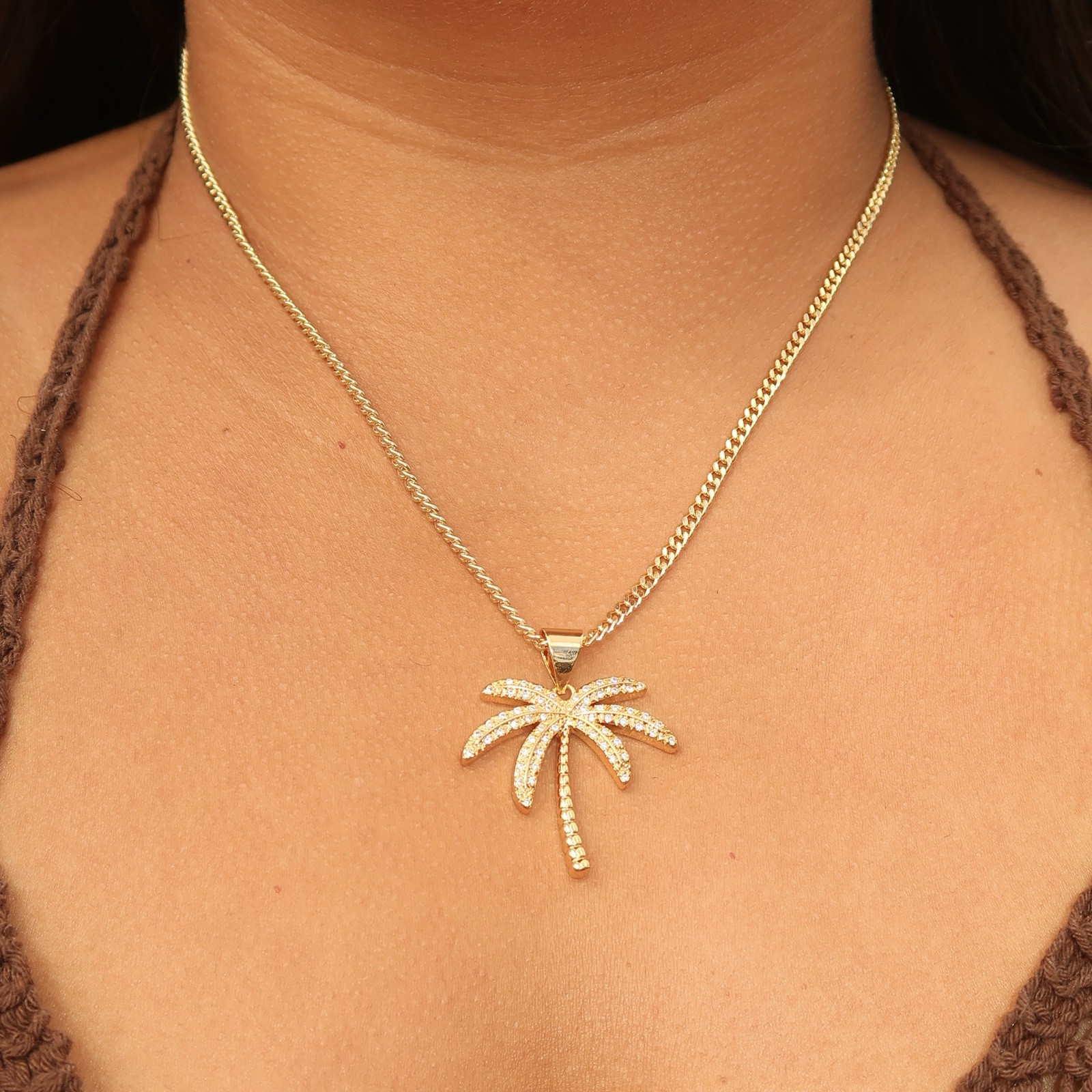 Palmilla Necklace | Palm Tree Necklace | 18K Gold Filled | 20 Inches In Length