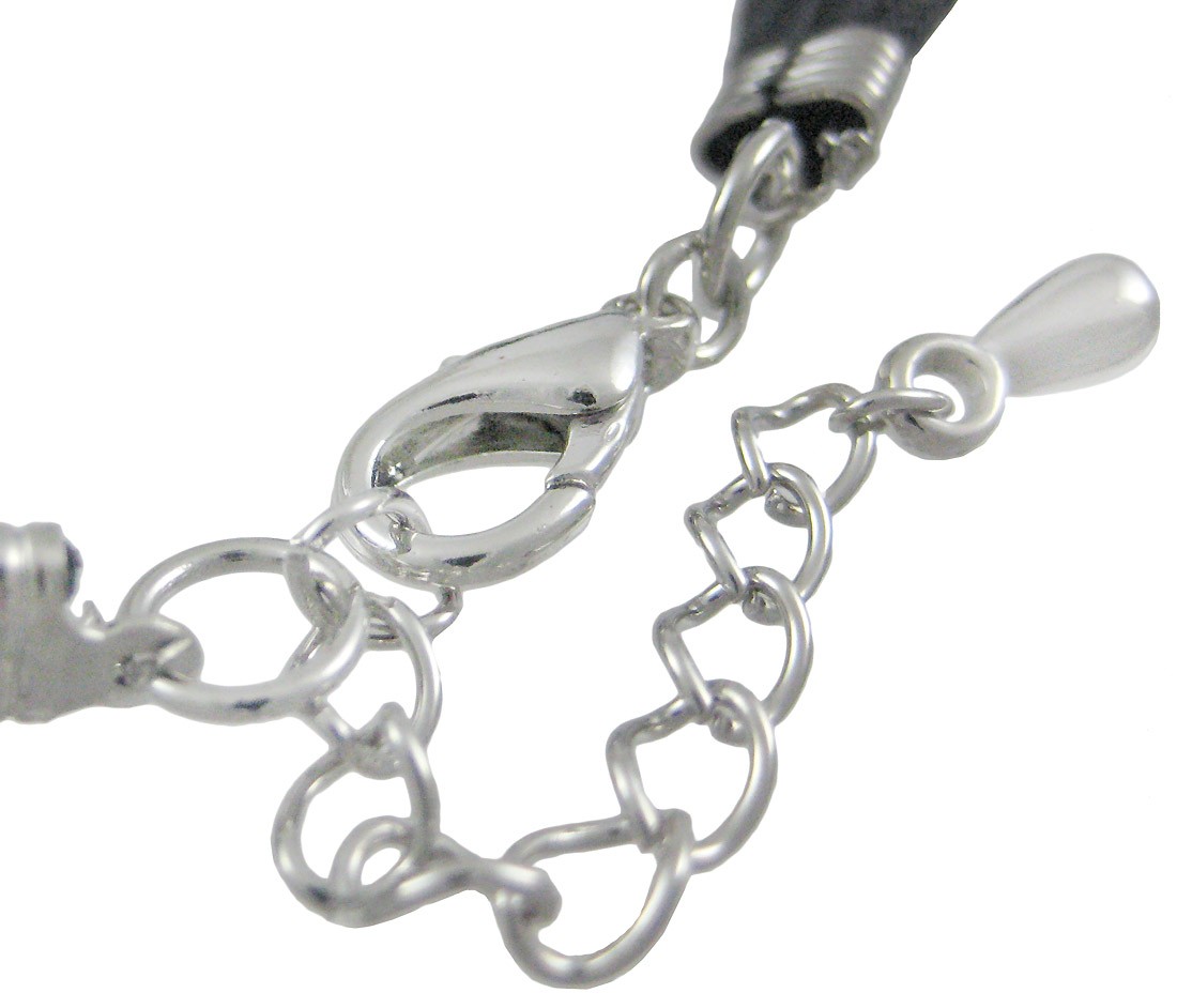 Zeckos Rhinestone Crowned Winged Heart Cord Bracelet