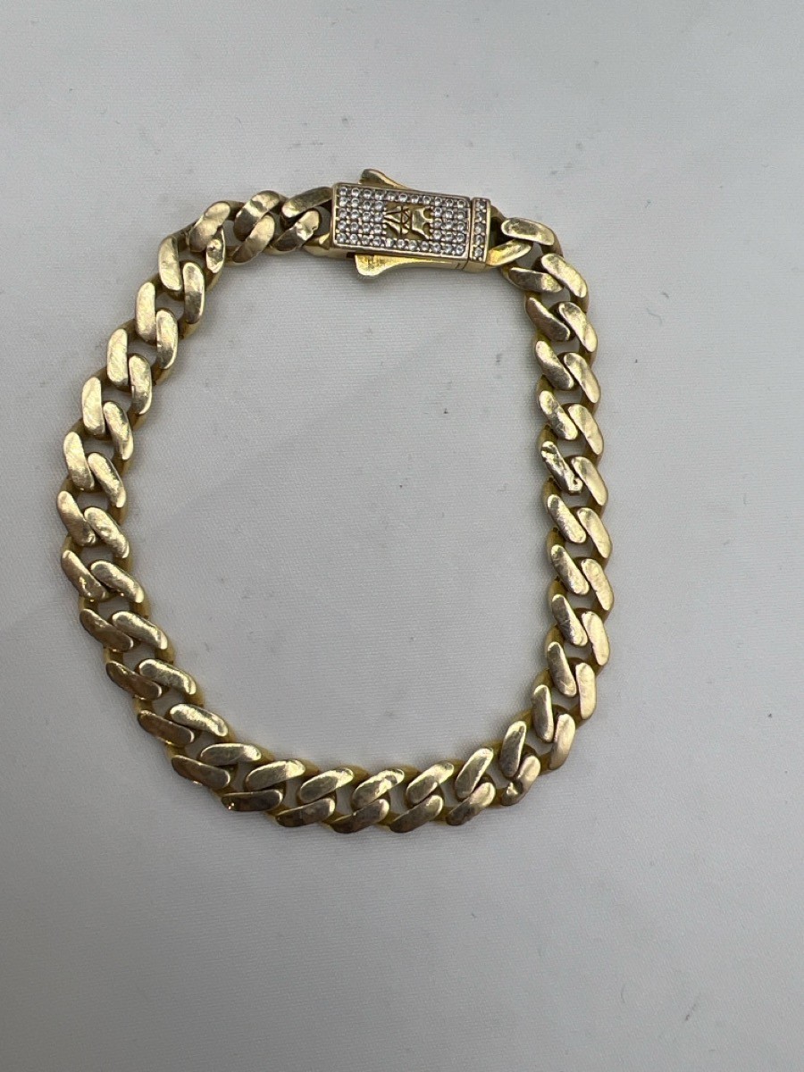 10K CURB LINK BRACELET 7.5″ YELLOW GOLD 9.5G WIDTH 6.9MM (TDW040728)