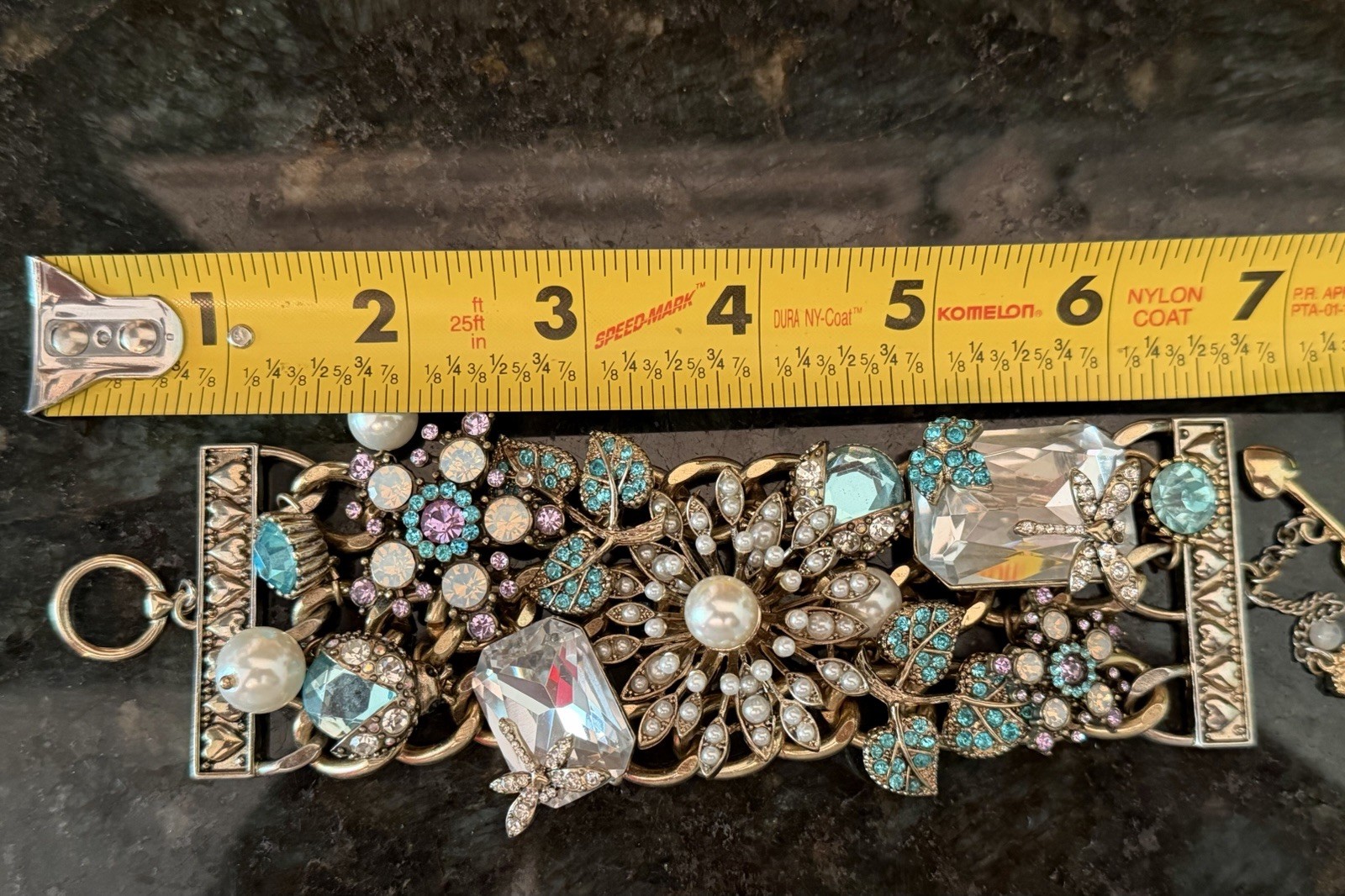 Betsey Johnson Enchanted Secret Garden Crystal/Pearl Dragonfly Ladybug Bracelet