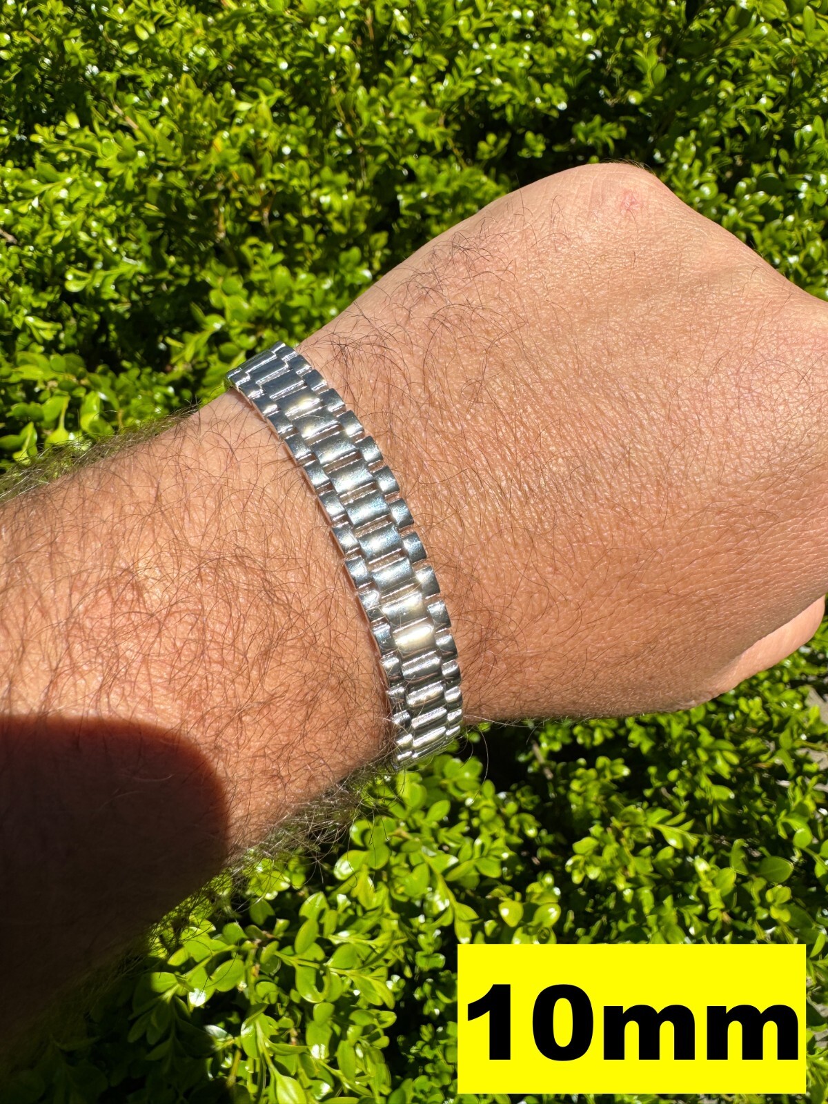 Custom Handmade Presidential Link Plain Bracelet Real 925 Sterling Silver 8-16mm