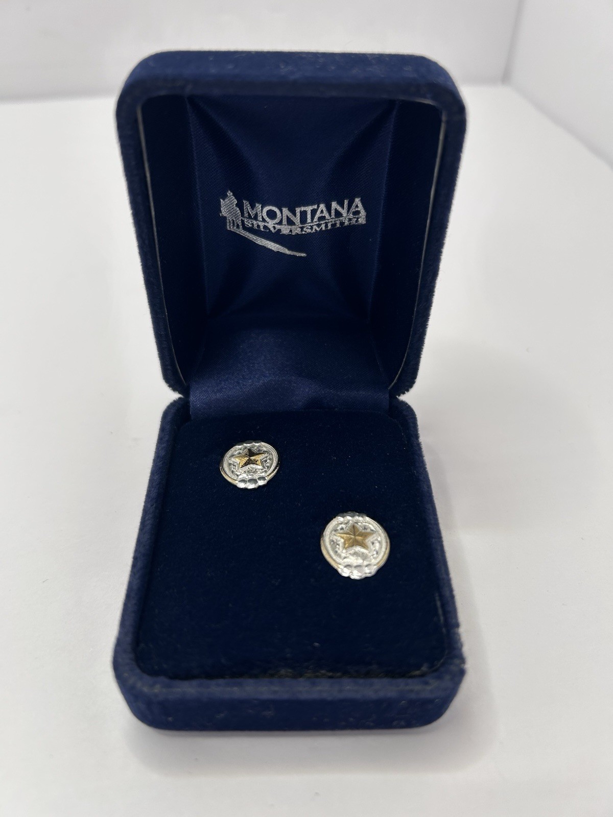Montana Silversmiths Earrings Womens Jewelry Gold 5 Point Star/ Silver NIB