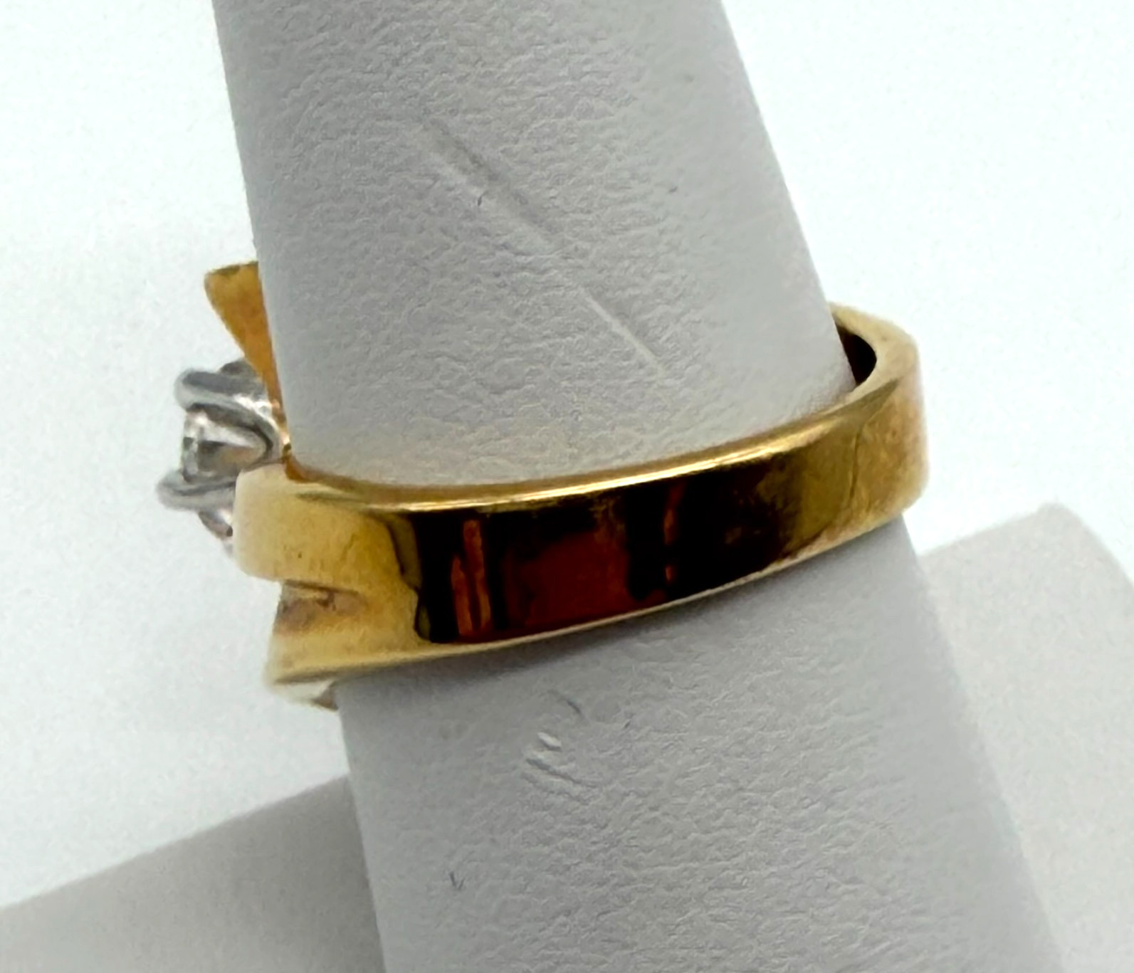 Women’s Gold Tone CZ Sharp Swirl Ring Size 7
