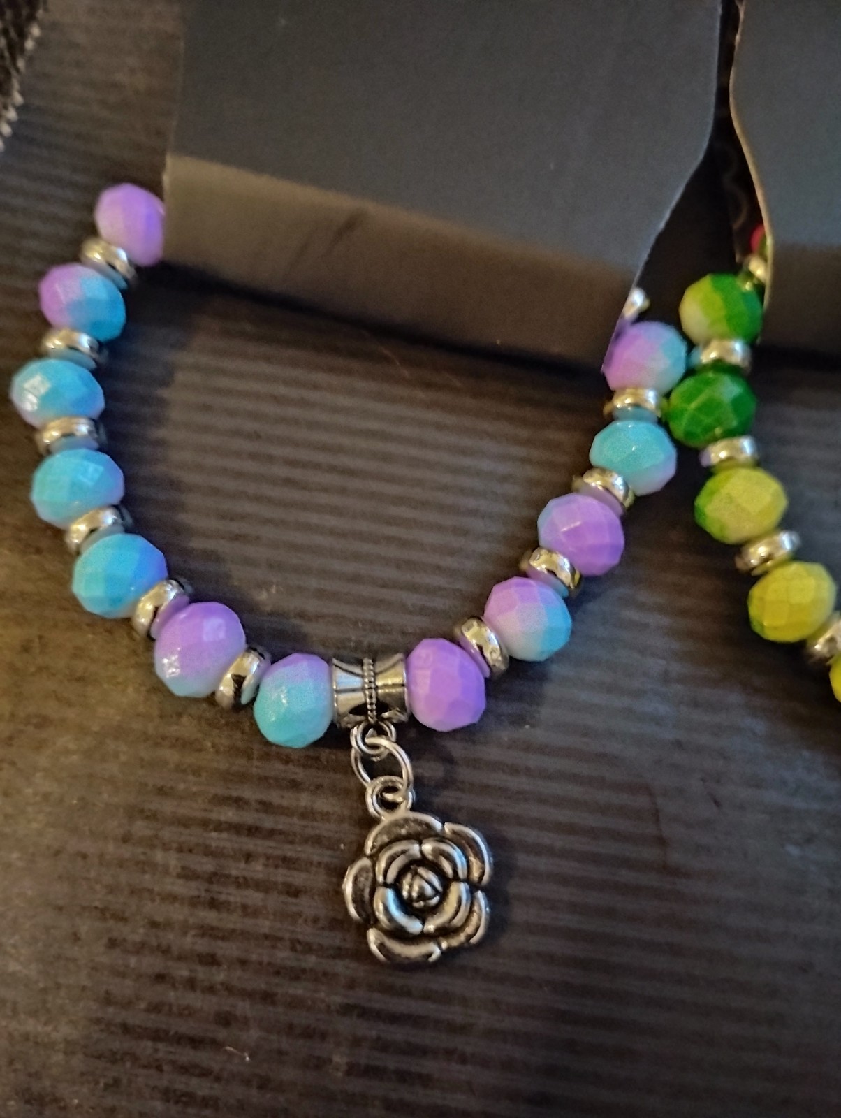 4 Paparazzi Children’s Stretch Bracelets. Flower Dangle Charm, Stackable