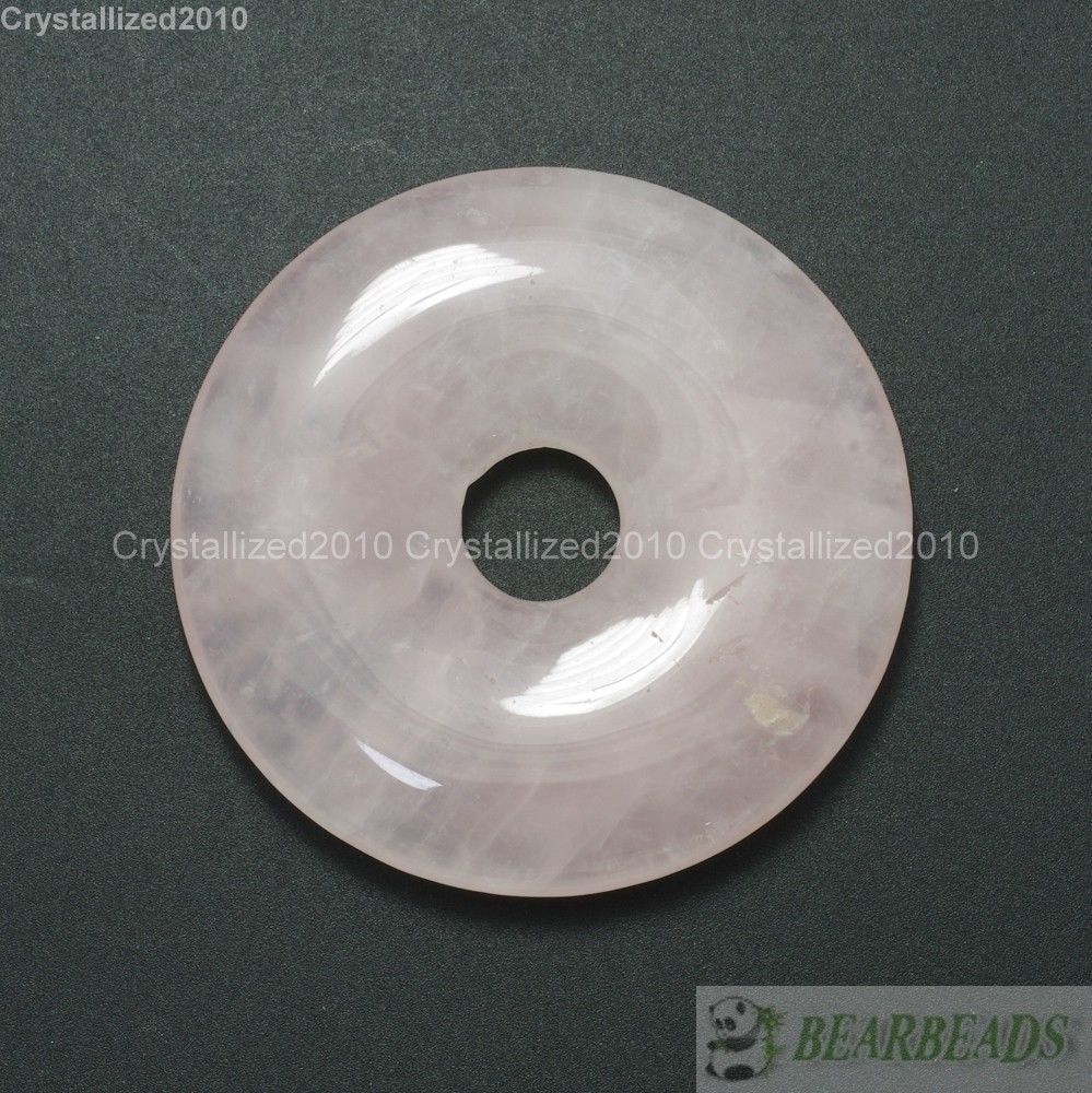 Natural Gemstone Round Donut Ring Pendant 50mm Beads Necklace Earring Jewelry