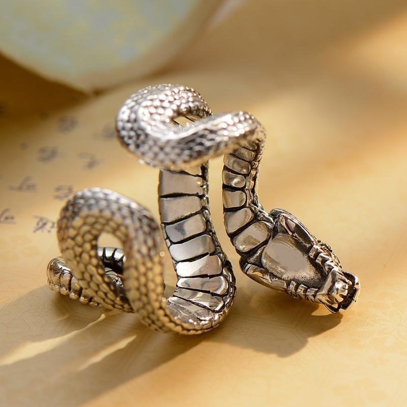 Elegant 925 Sterling Silver Charms Unique Fashion Dragon Ring One Size Fit All