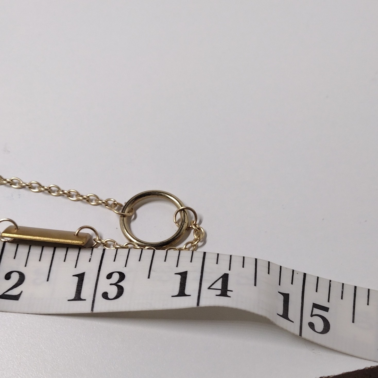 Gold Tone Layered Station Round Link Chain Necklace Lobster Clasp No Stone