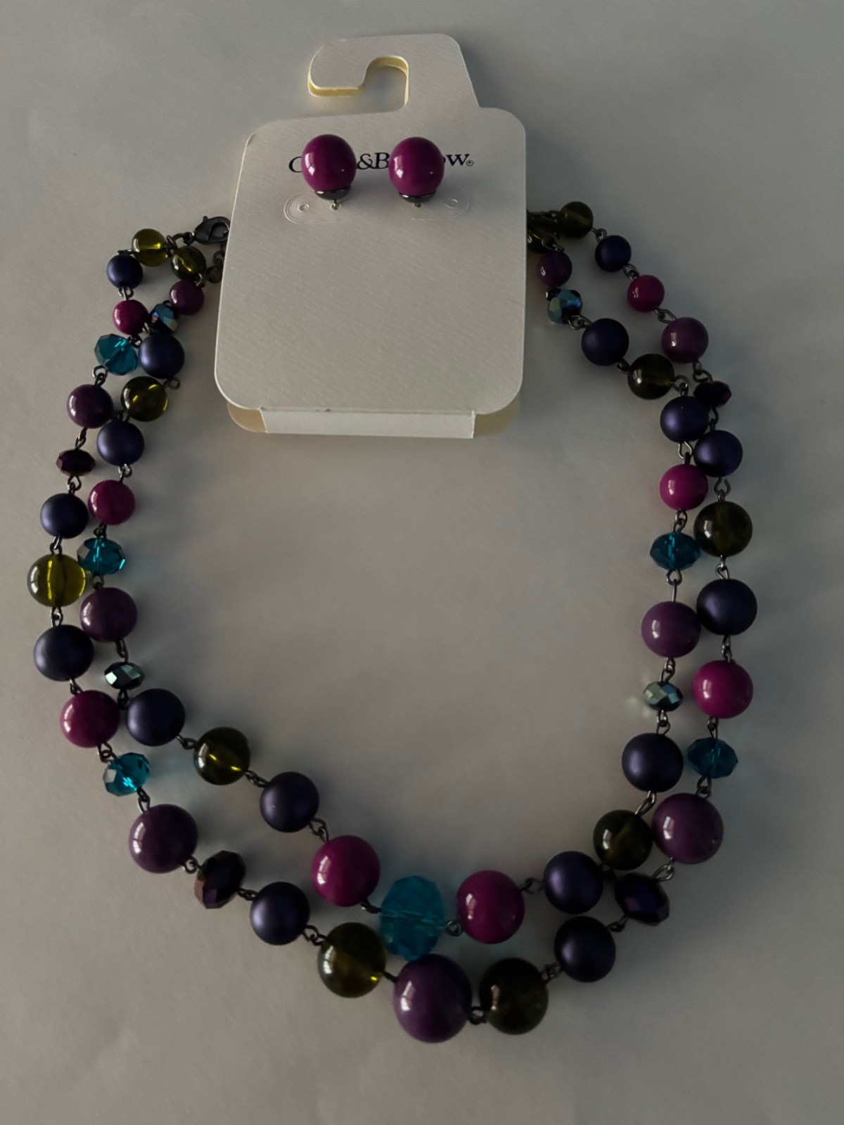 New Croft and Barrow beaded necklace and earring set