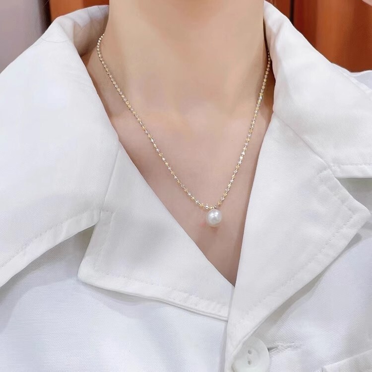 New Product Pendant AAA 10-11mm Natural South Sea Round Pearl Pendant 925s 18in