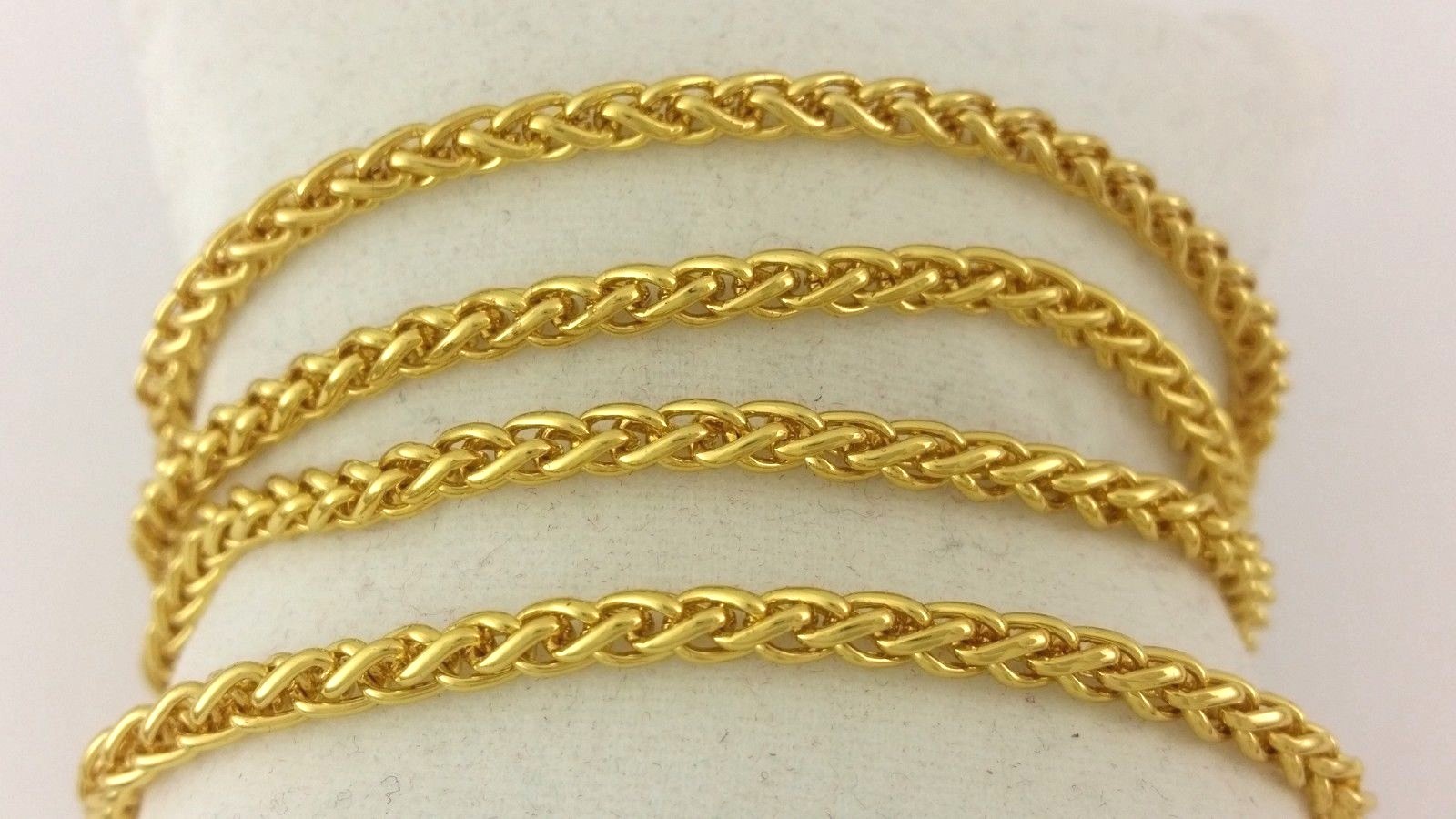 14k Gold Clad Stainless Steel Round Knitted Franco Rope Chain Necklace 3mm