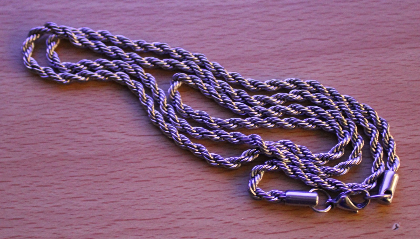 3.5 mm Solid Stainless Steel Rope Chain Necklace 28.5″ 25 Grams Total Weight New