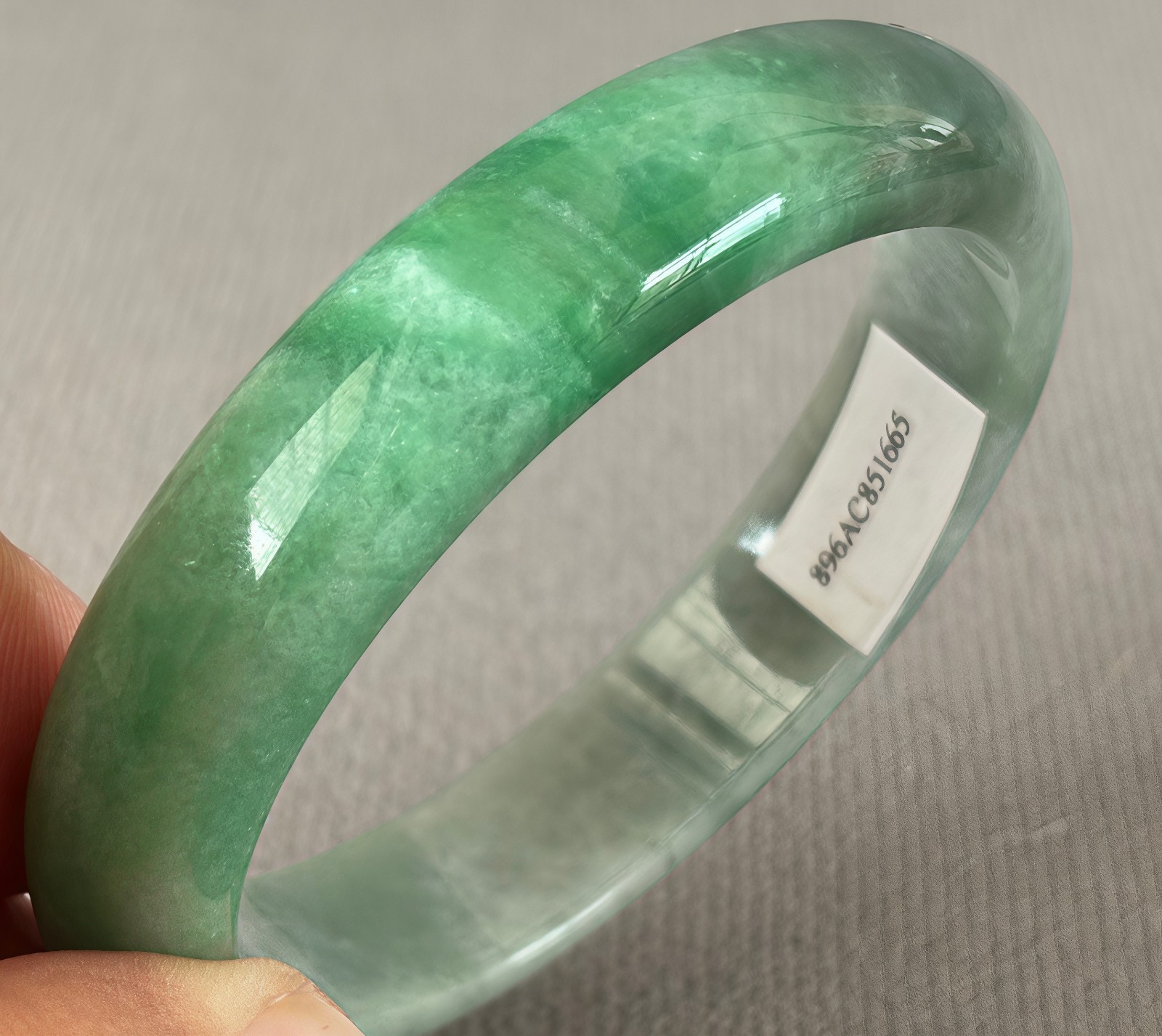 59mm Natural Green Jadeite Jade Bracelets Burma Emerald Jade Bracelet Bangle