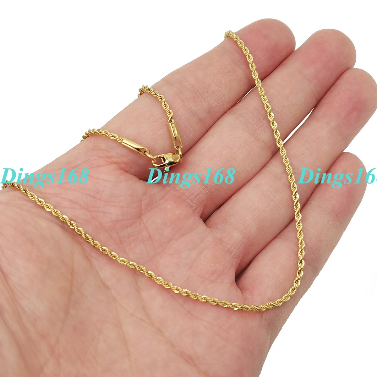 Men &Women’s 18K Yellow Gold Filled 20 inch 1.7mm wide Round Rope Chain Necklace
