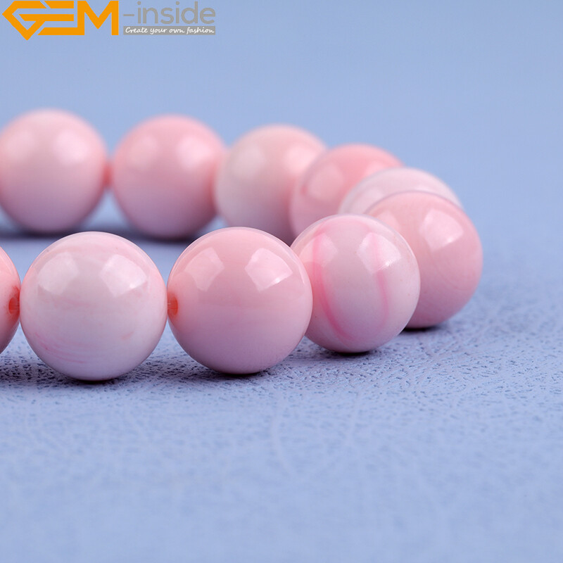 Bracelet Women Natural AAA Pink Conch Lobatus Shell Beaded Stretch Reiki Chakra