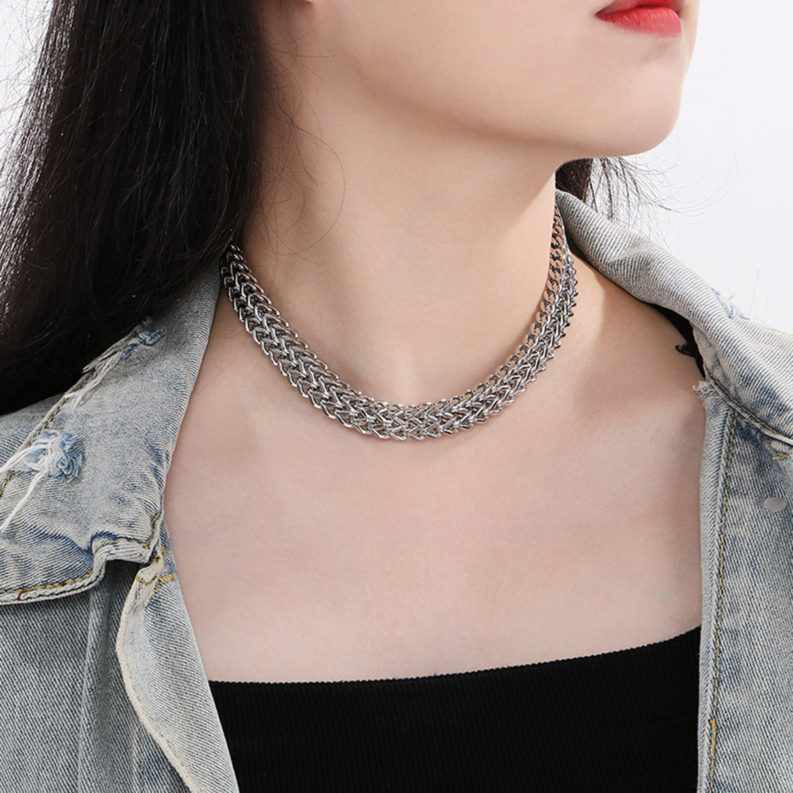 12/18/30mm New Arrival 316L Stainless Steel Franco Chain Women Choker Necklace
