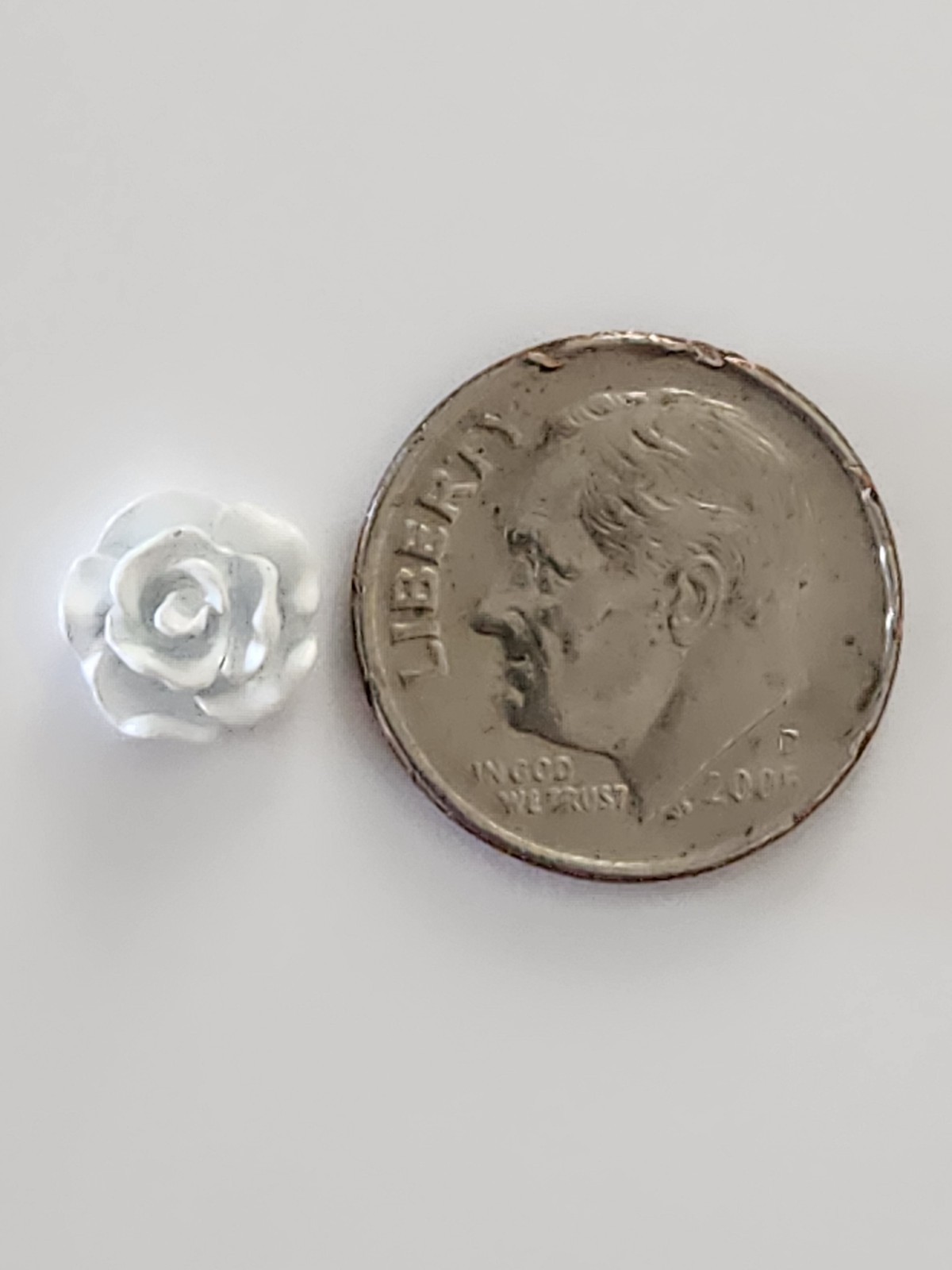 Origami Owl White Rose Charm See Description Below