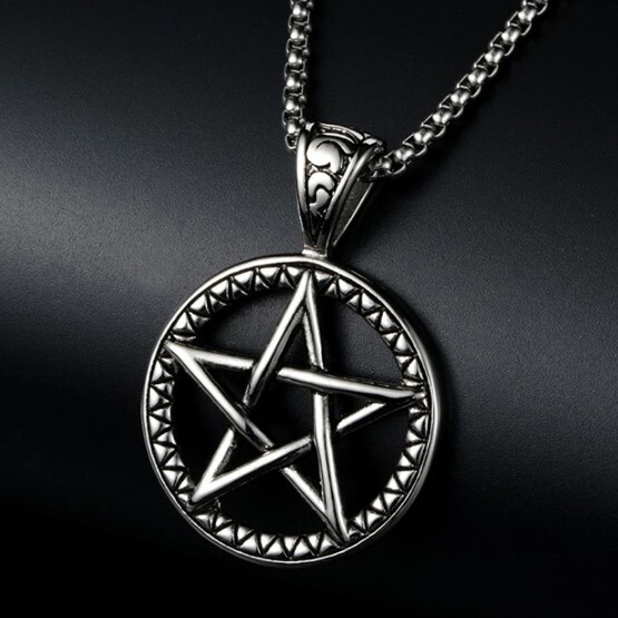 Magic Pentagram Necklace of Protection Pendant Amulet Medallion Pagan Occult