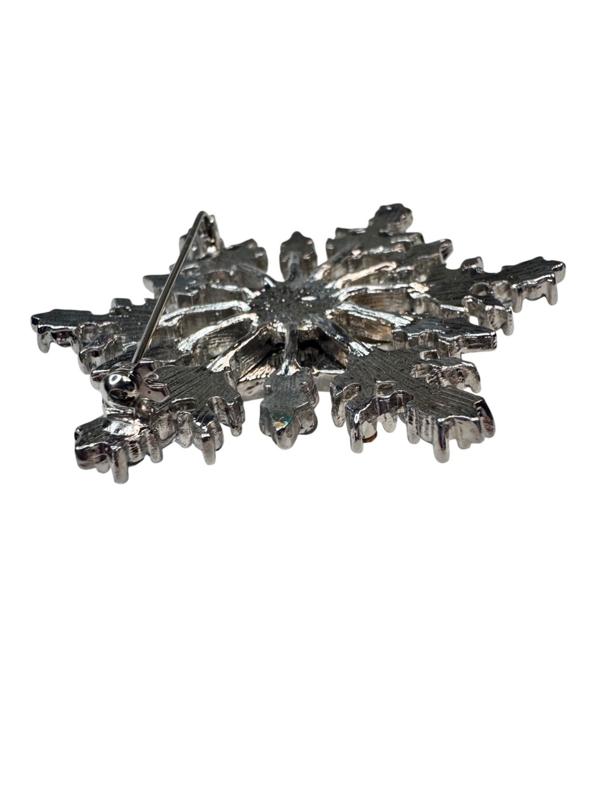 Bella Jack Snowflake Brooch Silver Tone Blue Clear Crystal 2020s