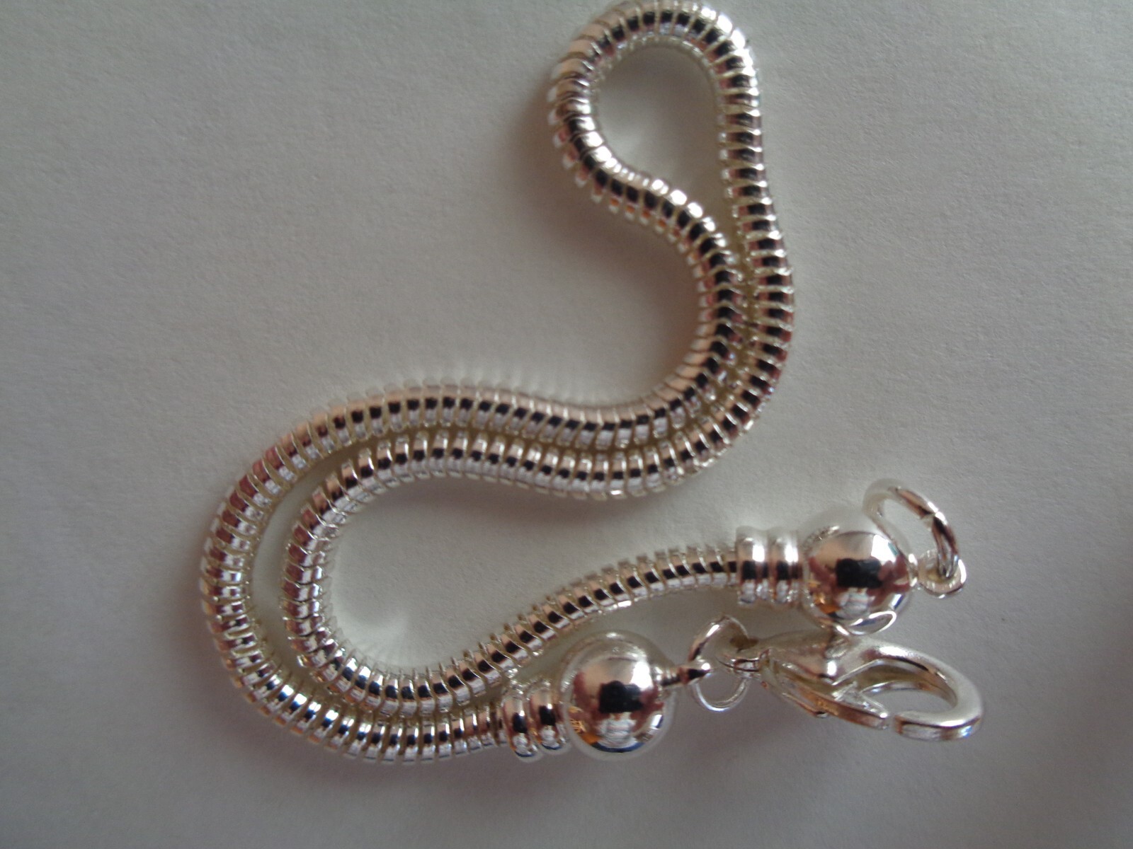 Dione® Easy-On Chain, silver-plated brass, 6.5 to 8.5 inch snake chain