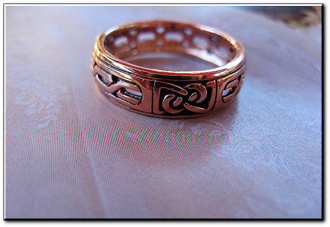 Solid Copper Celtic Ring CTR1902 – 1/4 inch wide. Available in Sizes 5 to 10.