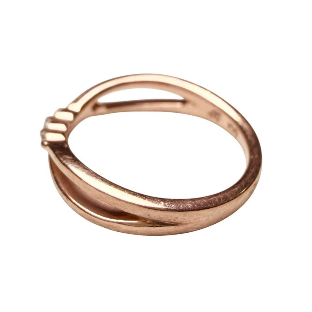4°C K10 Gold Diamond Ring Authentic Japanese Fine Jewelry Minimalist Size 1.5