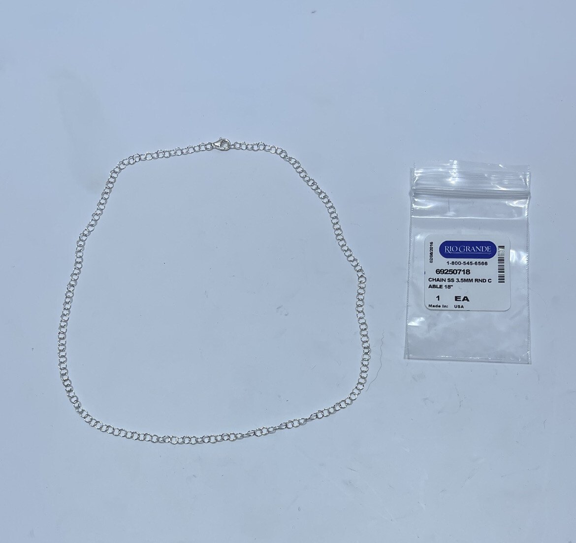RIO GRANDE Chain Sterling Silver 3.5mm Round Cable 18in Necklace