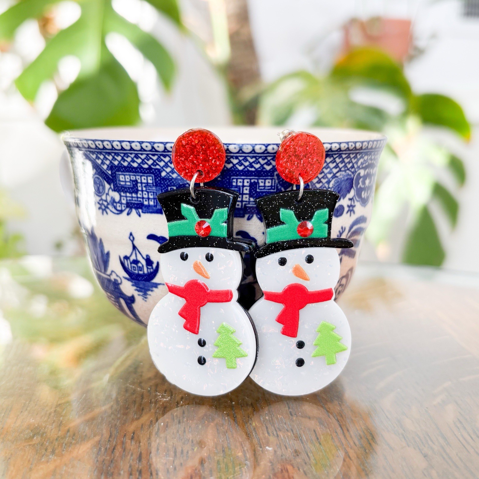 Christmas Snowman Earrings Nostalgia Holiday Jewelry Vintage