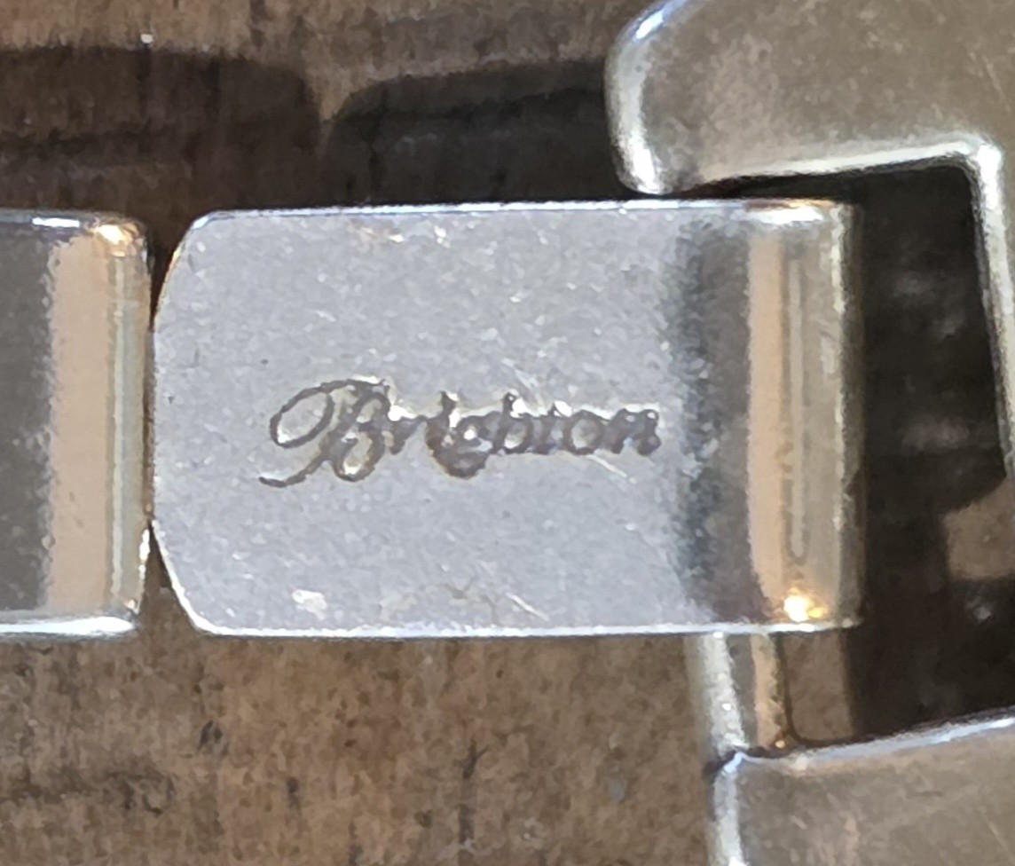 Brighton Sonora Multi Row Bracelet Silver Plated Fold Over Clasp 7in Long