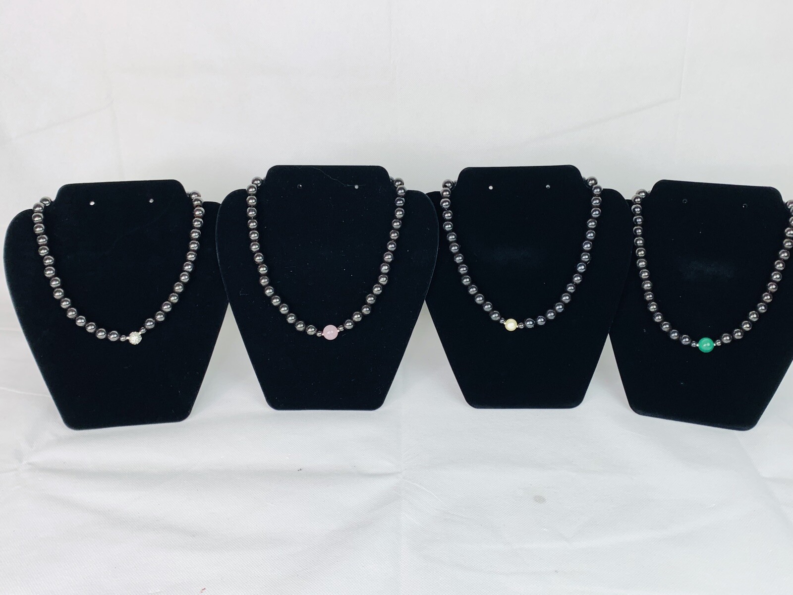 10MM Black Magnetic Hematite Health Care Necklace.Hematite,Jade, Pearl, Pink, FS