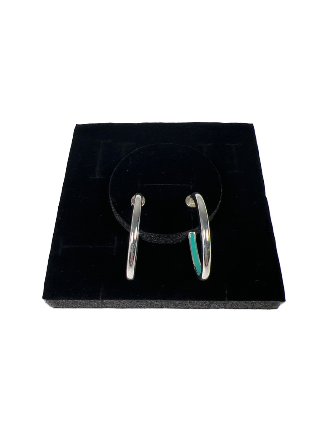 Jenny Bird Women’s Silver Tone/Blue Hoop Earrings