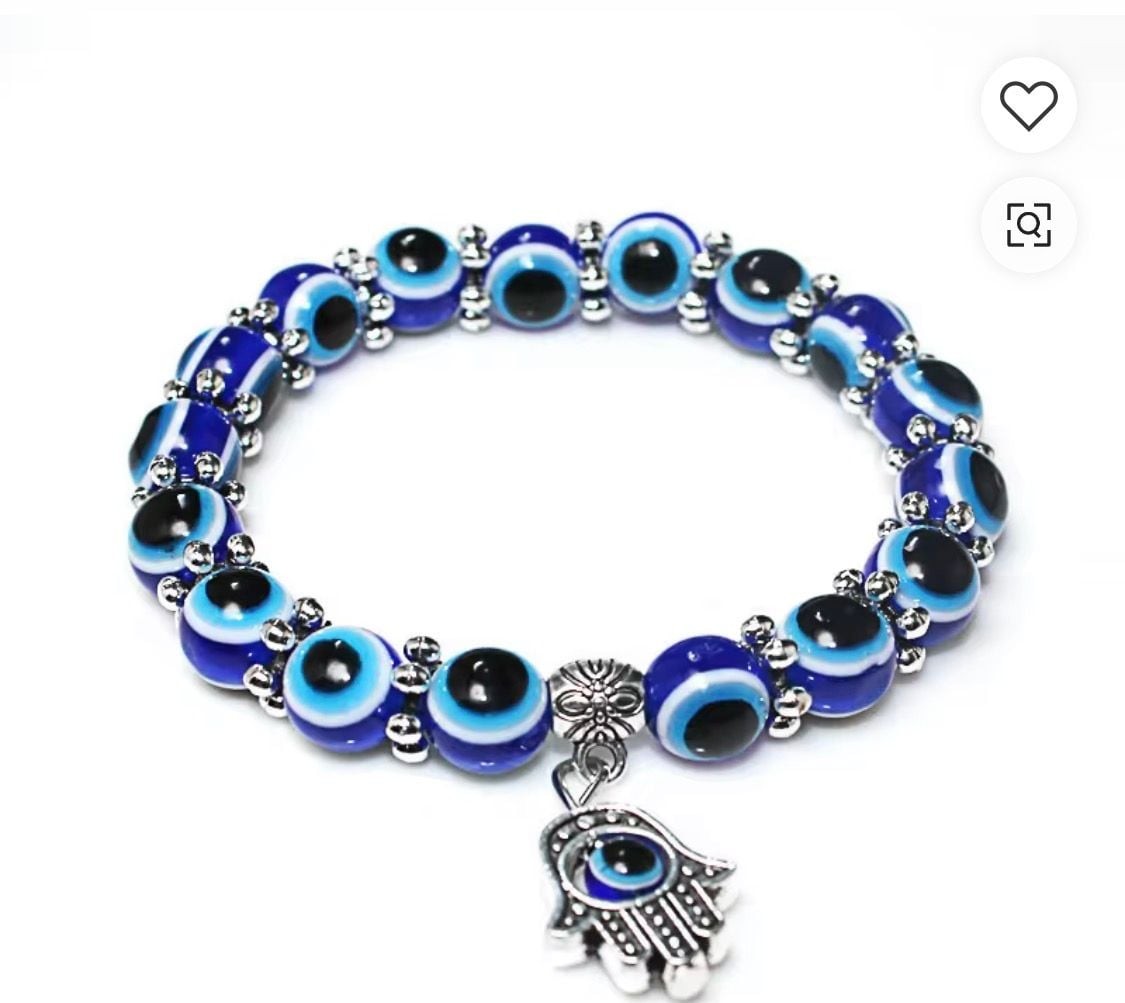Evil Eye Beaded Hamsa Hand Bracelet – ,