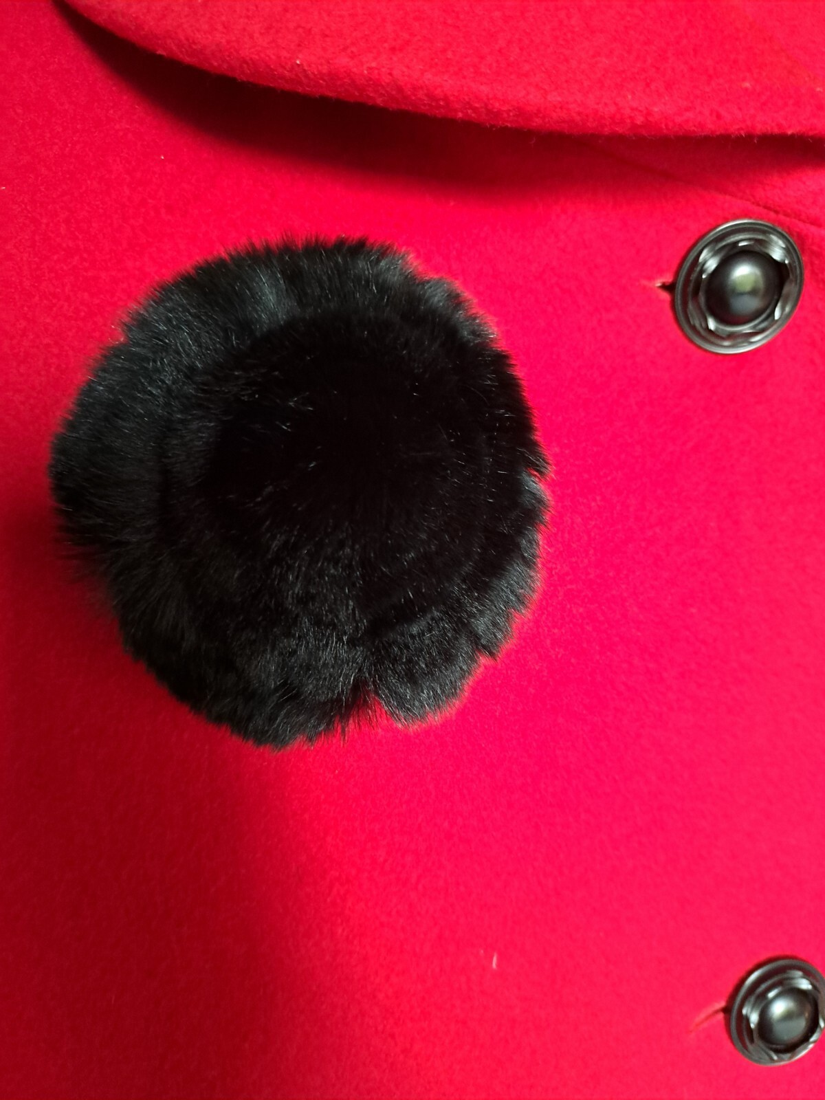 Vintage Black or Brown GENUINE RABBIT FUR ROSETTE PIN 4″ diameter