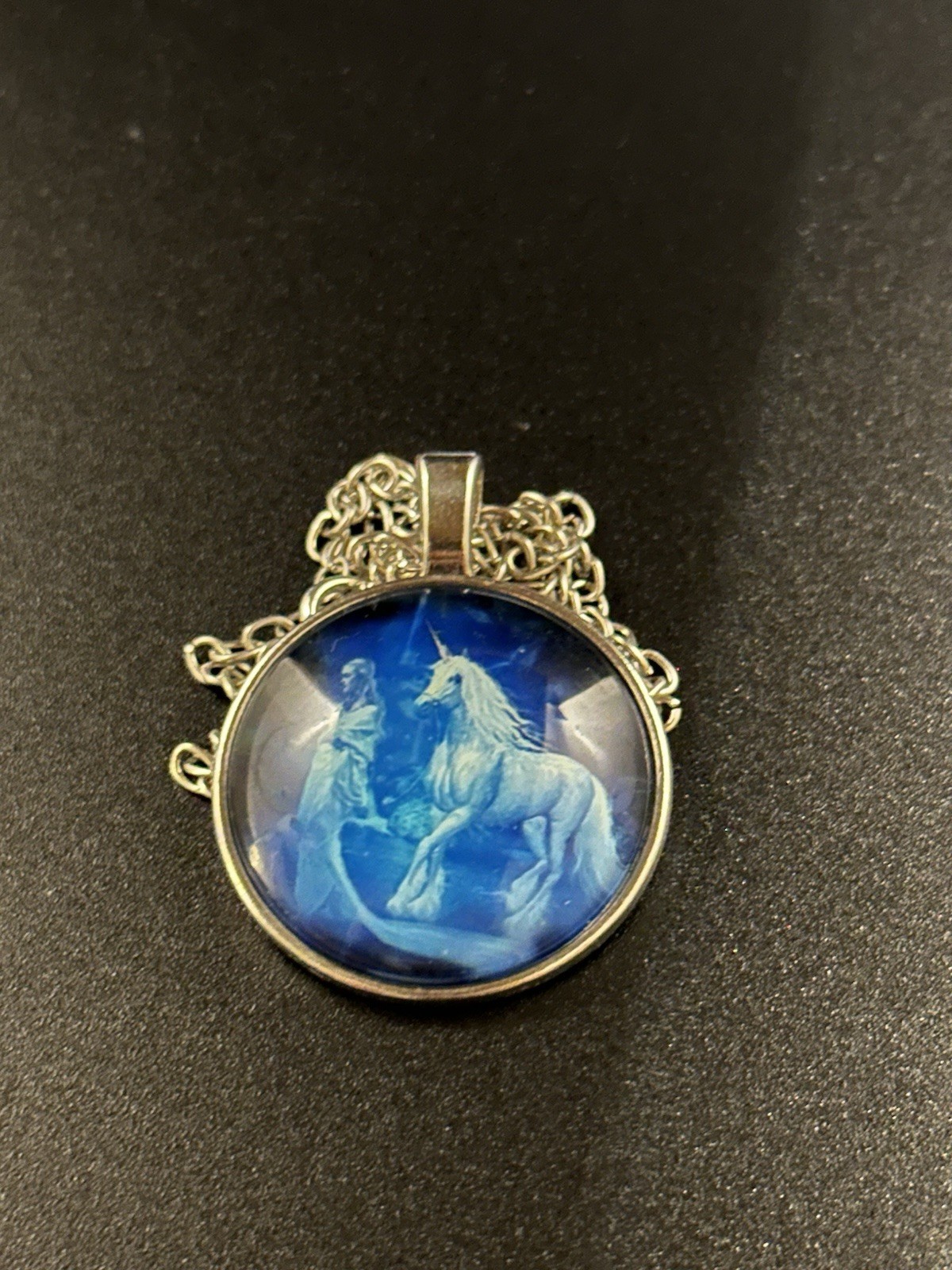 UNICORN & Fairy FANTASY Pendant Silver Necklace 20″ USA 🇺🇸 FAST SHIPPING