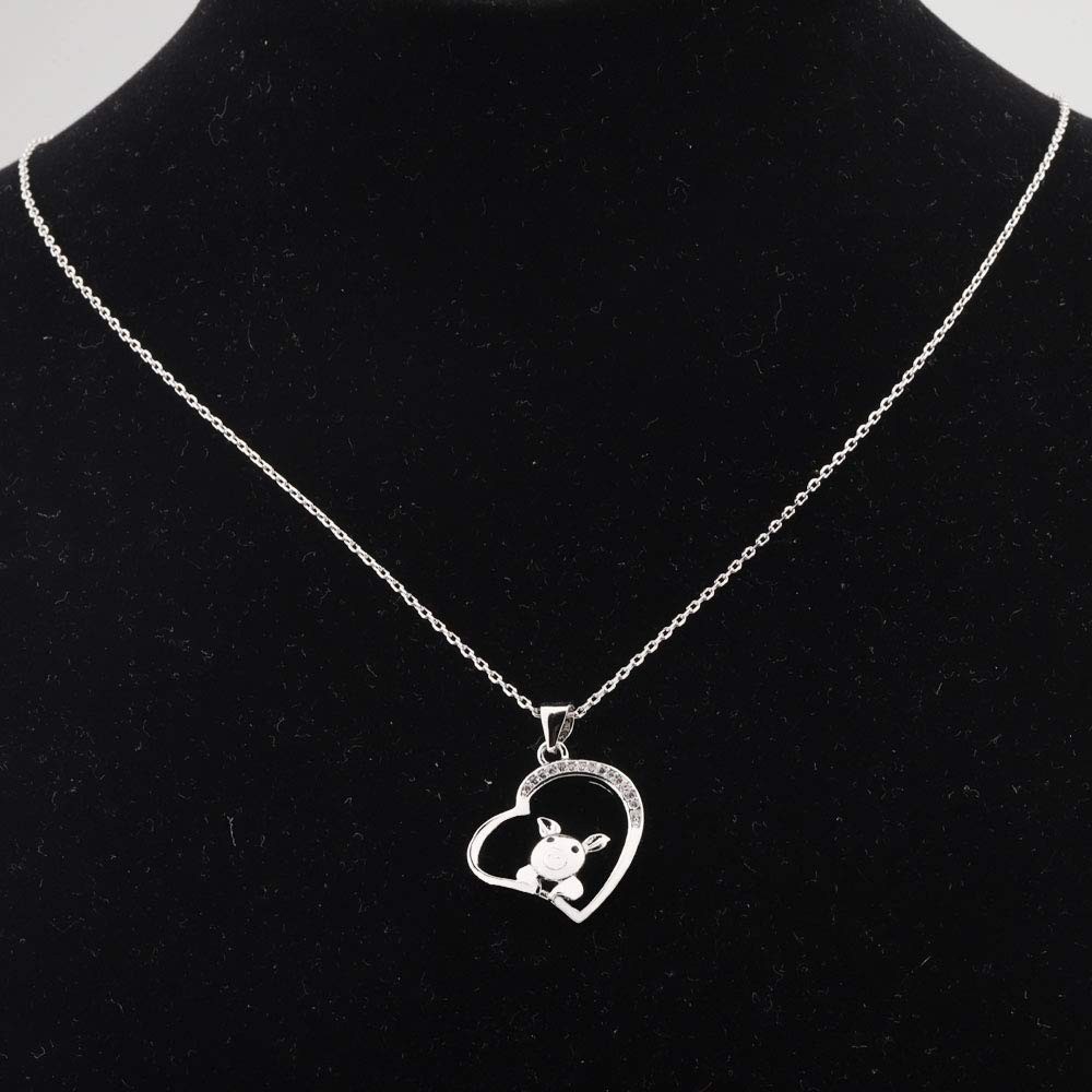 Pig Heart Pendant Necklace – Cute Friend Not Food Jewelry for Pig Lovers