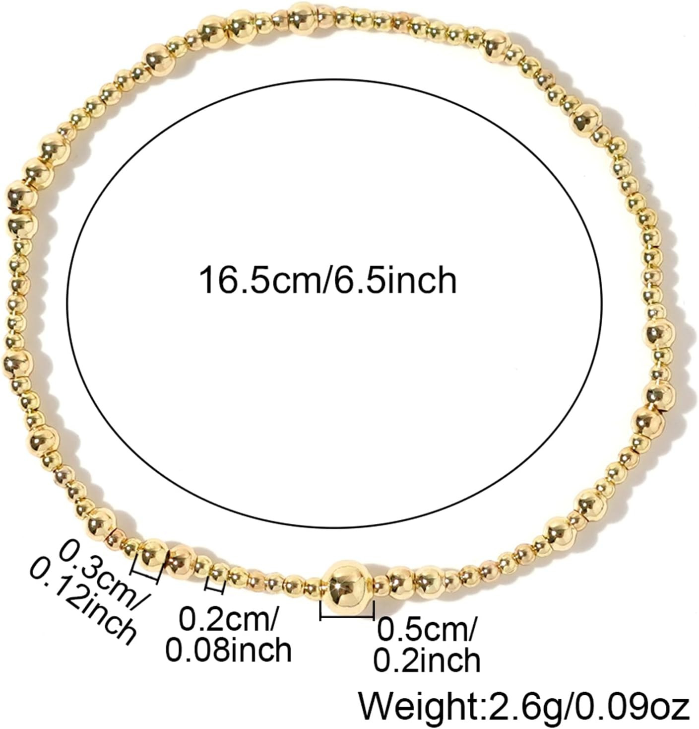 Gold Beaded Cross Bracelet for Women, 14K Plated Adjustable Stackable Dainty Bra
