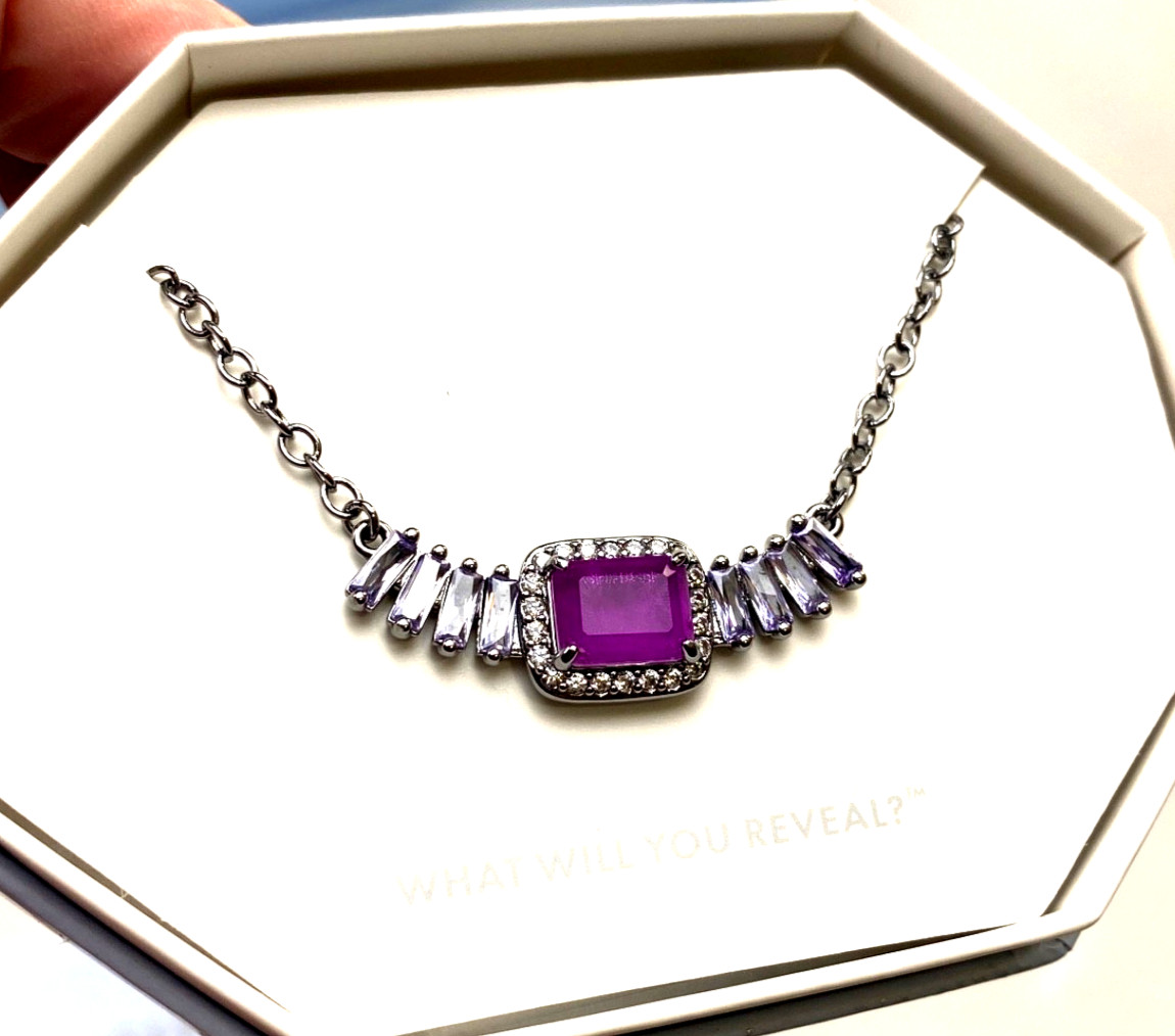 BP Bomb Party Necklace Purple Fluorite Hematite Plating & Quartz 18” NWT $148