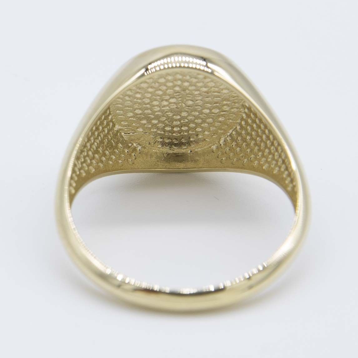 Oval Shiny Signet Ring Real Solid 14K Yellow Gold All Sizes