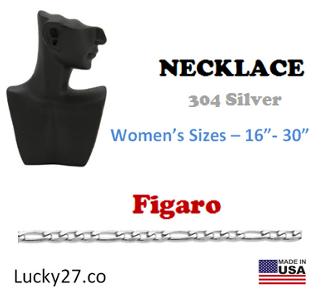 Stainless Steel Women Chain Necklace – FIGARO 16″ to 30″