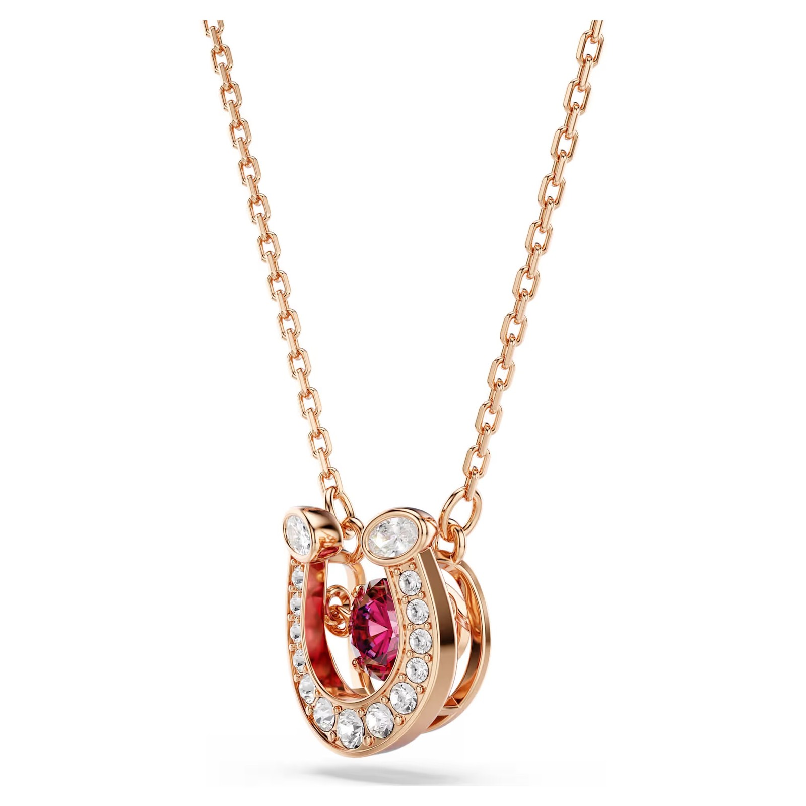 Swarovski Symbolica Pendant Pavé, Horse Shoe, Red, Rose Gold Tone Plated 5736981