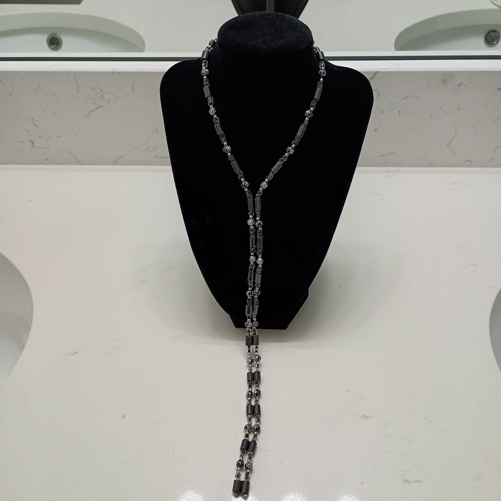 Women’s Black Magnetic Beaded Necklace/Bracelet * 34 Inches Interchangeable