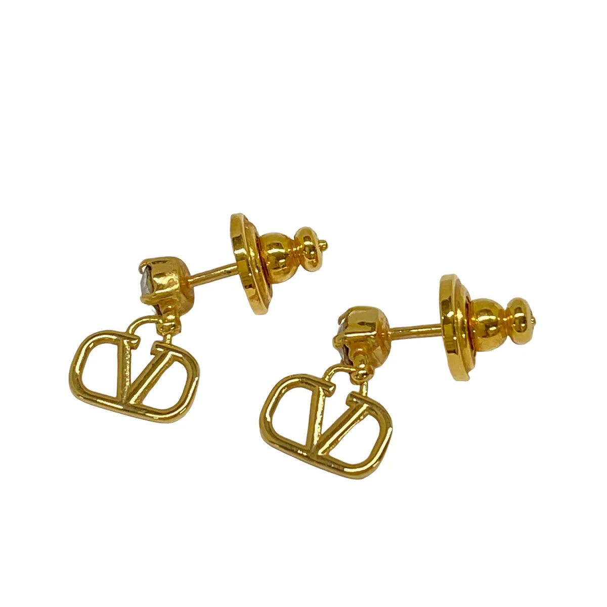 VALENTINOGARAVANI ZW2J0H29YCW Gold Clear Hardware Rhinestones Earrings