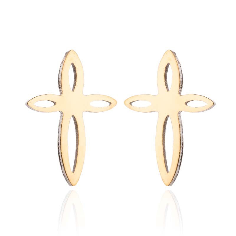 2pairs stainless steel Cross earrings, 4 colors Jewelry Wholesale FJS111-181