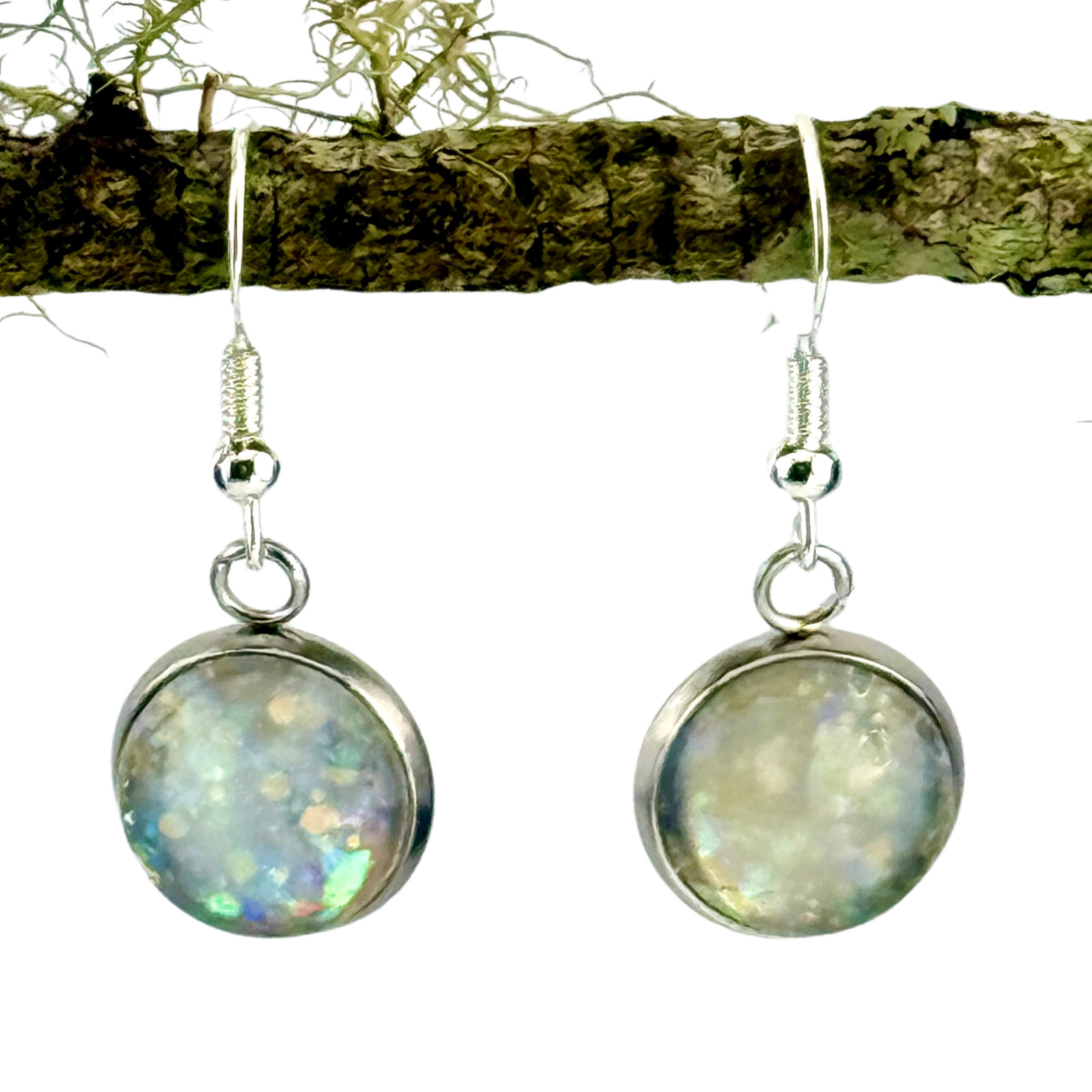 Dangle Earrings Handmade “Crystal Ice” Electroplated Sterling Earwires