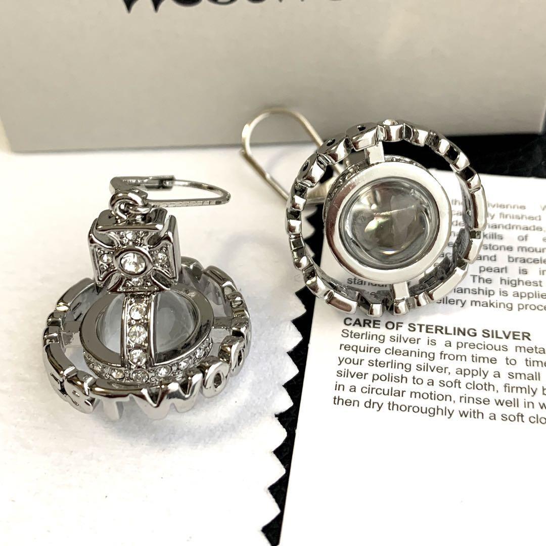 Vivienne Westwood Earrings Pierced 3.5 cm Silver IN BOX [EJ371