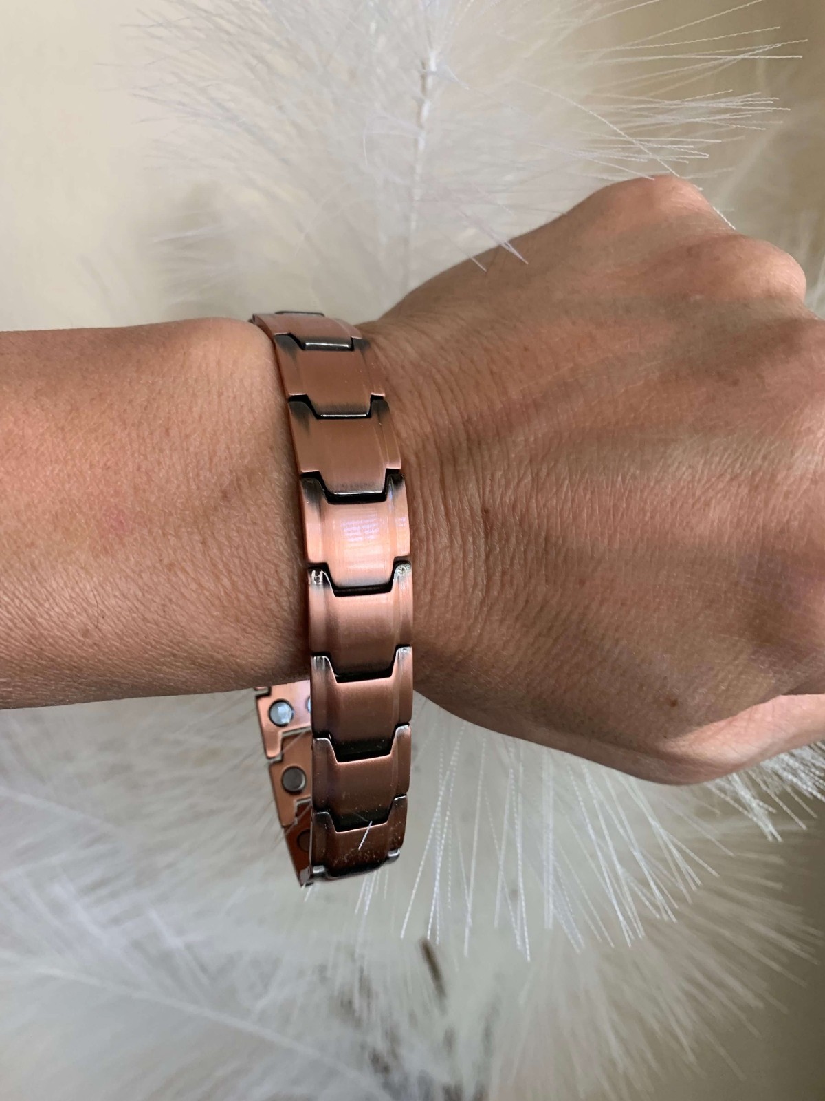 Gorgeous Pure Copper Magnetic Bracelet Enhance Balance Energy Power Calm Joy
