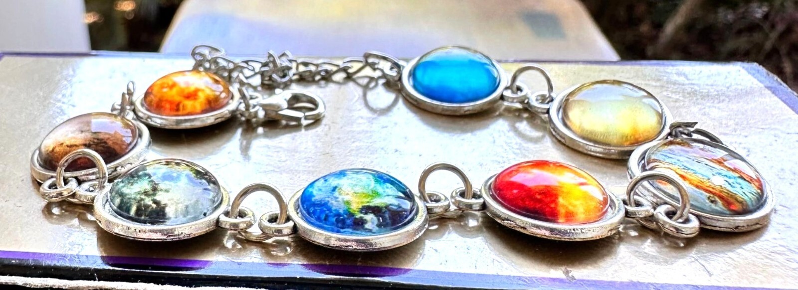 Solar System Bracelet New Planets Earth Universe Moon Sky Lobster Hook Closure