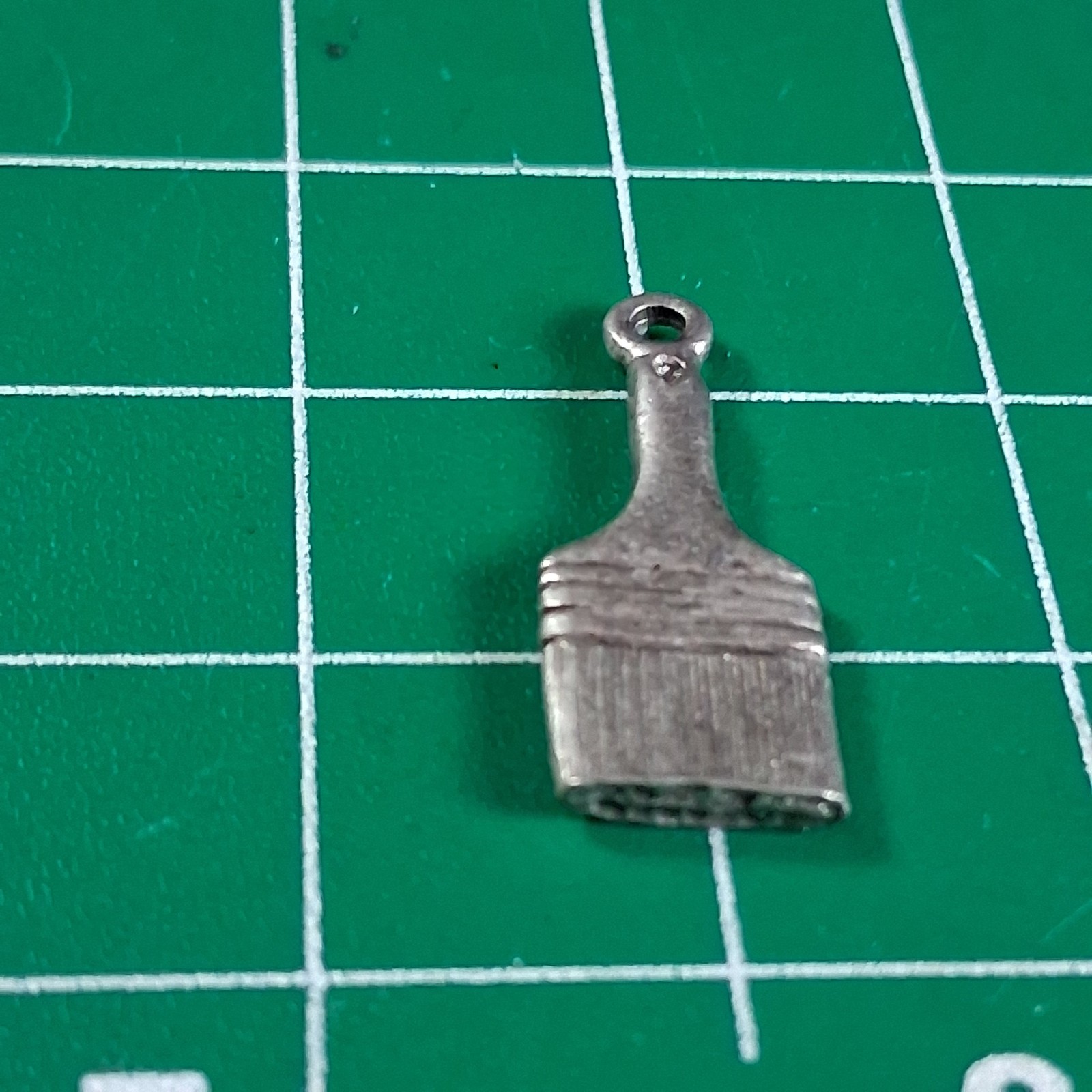 Vintage Silver Tone Paint Brush Charm
