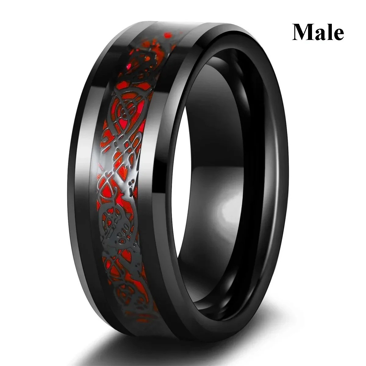 Titanium Stainless Steel 8mm Celtic Dragon Band Ring Men Women Jewelry Size 5-13