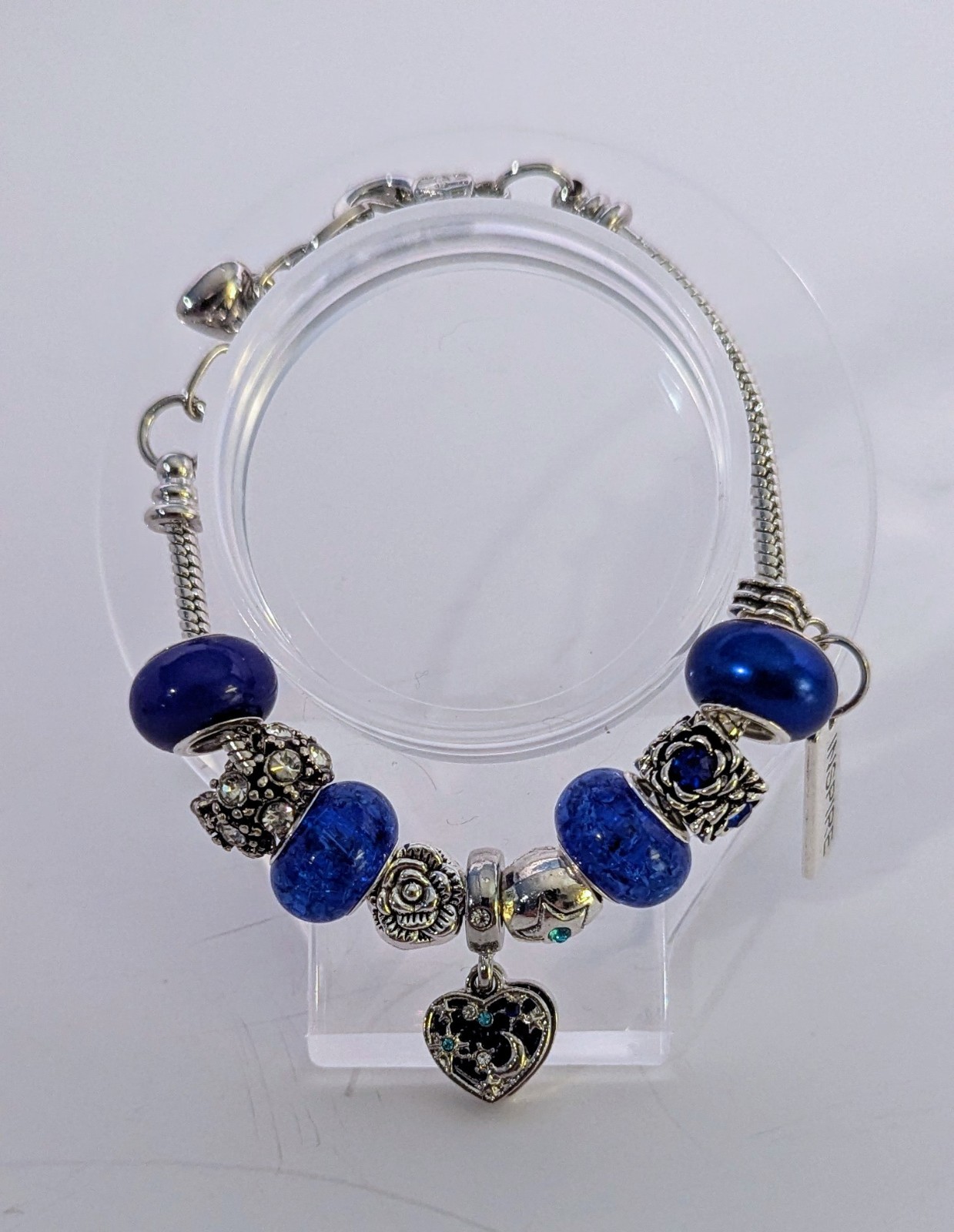 Customizable Silver Bracelets With Large Hole Beads & Charms. OOAK made To Order