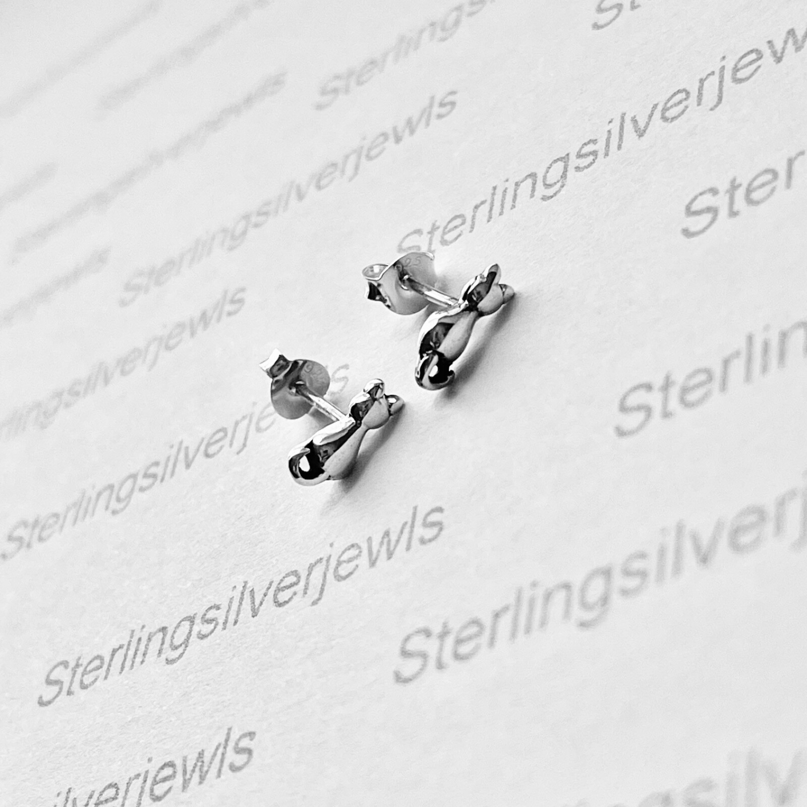 Sterling Silver Little Cat Stud Earrings, Animal Earring, Silver Kitty Cats, Kid